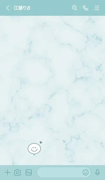 [LINE着せ替え] マーブルと吹き出し♥ブルーグリーン05_1の画像3