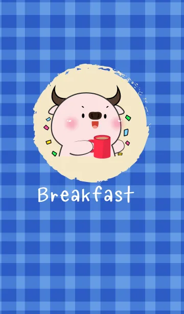 [LINE着せ替え] Simple Pink Breakfast Buffalo Theme (JP)の画像1