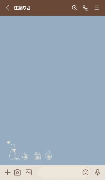 [LINE着せ替え] 猫と香水 -くすみブルー-の画像3