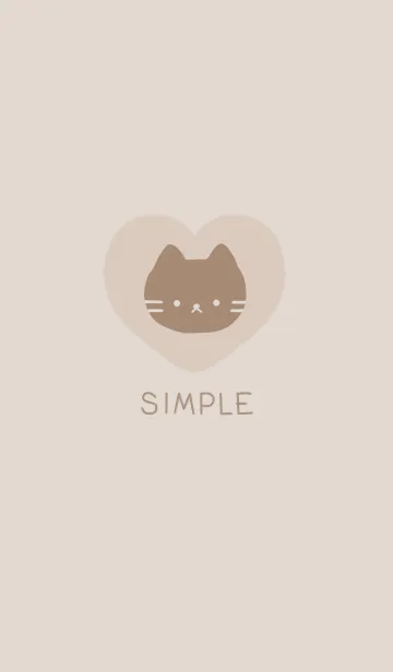 [LINE着せ替え] しんぷる ねこ 03 - ベージュ (i)の画像1