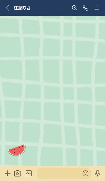 [LINE着せ替え] スイカ チェック柄4の画像3