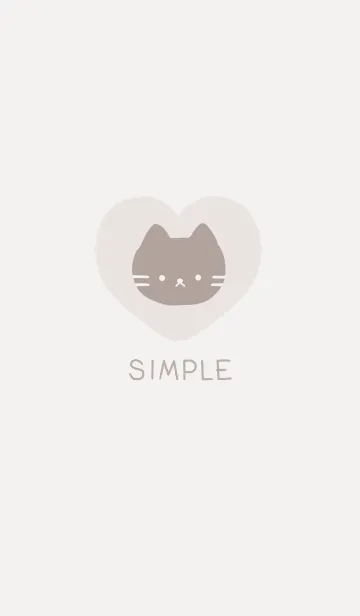 [LINE着せ替え] しんぷる ねこ 03 - グレージュの画像1