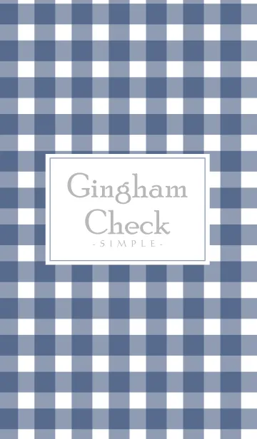 [LINE着せ替え] Gingham Check Navy-SIMPLE 15の画像1