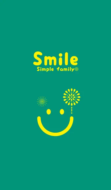 [LINE着せ替え] スマイル＆花火-ターコイズグリーンの画像1