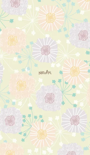 [LINE着せ替え] 北欧風 ベージュ お花21の画像1