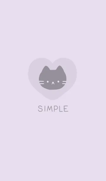 [LINE着せ替え] しんぷる ねこ 03 - くすみパープルの画像1