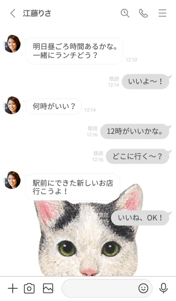 [LINE着せ替え] ICON CAT - ミックス - GRAY/08の画像4