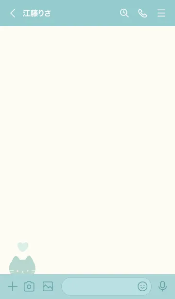 [LINE着せ替え] しんぷる ねこ 03 - アイボリー & ミントの画像3