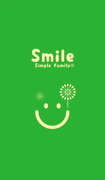 [LINE着せ替え] スマイル＆花火-パラキートグリーンの画像1