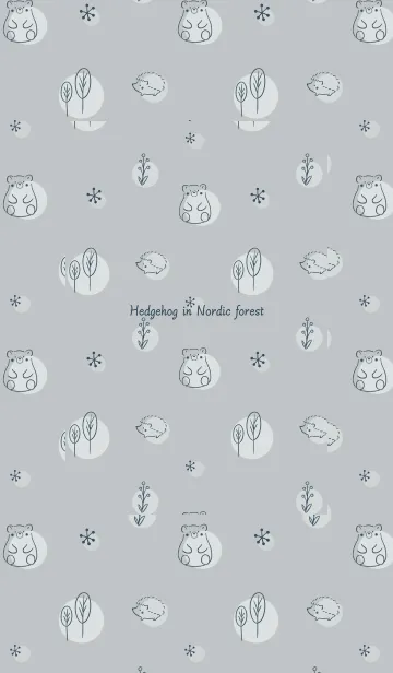 [LINE着せ替え] 北欧の森のハリネズミ -グレー-の画像1