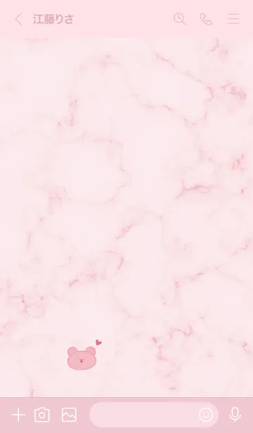 [LINE着せ替え] 優しいクマとマーブル♥ピンク01_1の画像3