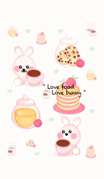 [LINE着せ替え] Mini food Mini bunny 4の画像1