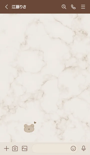 [LINE着せ替え] 優しいクマとマーブル♥ブラウン04_1の画像2