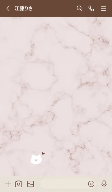 [LINE着せ替え] 猫とマーブル♥ピンクブラウン01_1の画像3