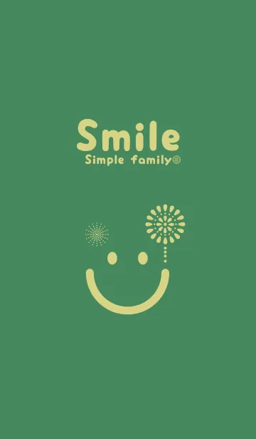 [LINE着せ替え] スマイル＆花火-緑青色の画像1