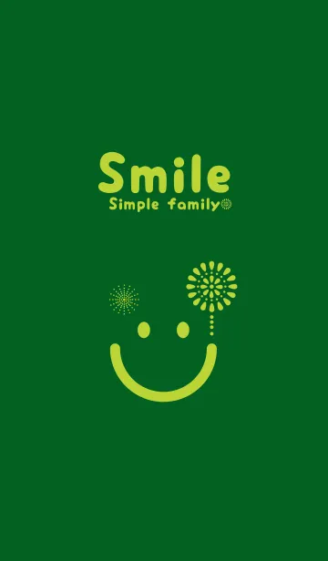 [LINE着せ替え] スマイル＆花火-スプルースグリーンの画像1