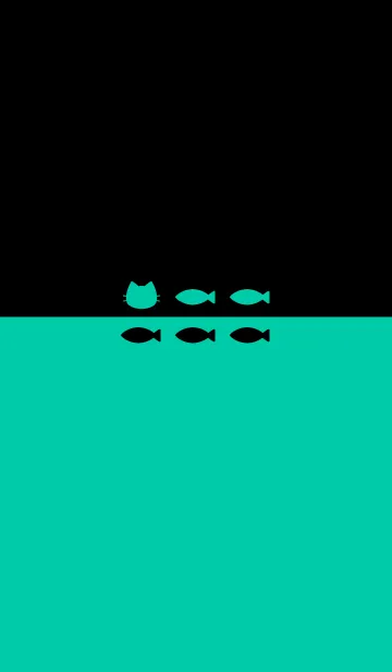 [LINE着せ替え] ねことおさかな(dark:06)の画像1