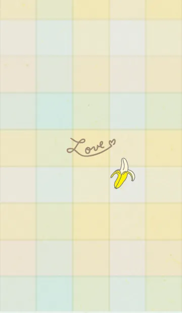 [LINE着せ替え] チェック柄 バナナ14の画像1