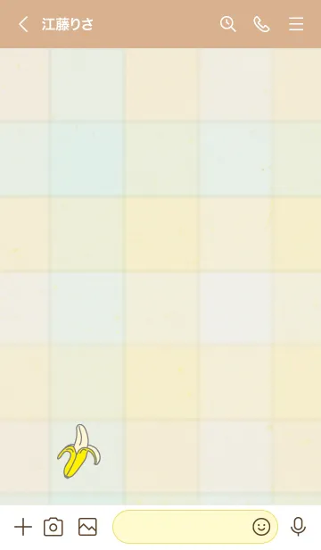 [LINE着せ替え] チェック柄 バナナ14の画像3