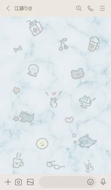 [LINE着せ替え] アイコンとマーブル♦ブルー03_1の画像3