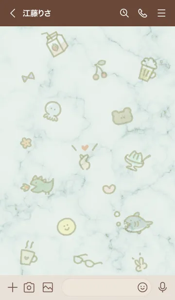 [LINE着せ替え] アイコンとマーブル♦グリーン04_1の画像3