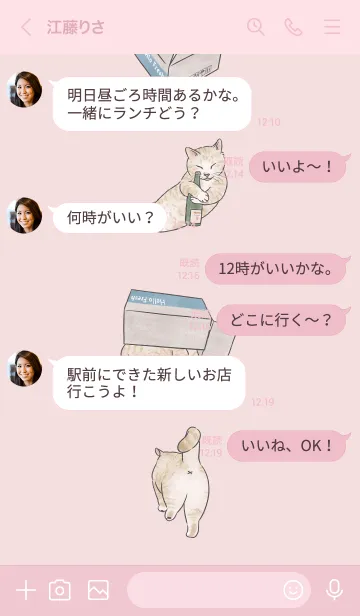 [LINE着せ替え] creamtabby1 / baby pink .jpの画像4