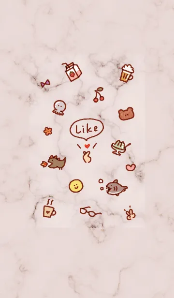 [LINE着せ替え] アイコンとマーブル♦ピンクブラウン05_1の画像1