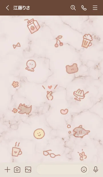 [LINE着せ替え] アイコンとマーブル♦ピンクブラウン05_1の画像3