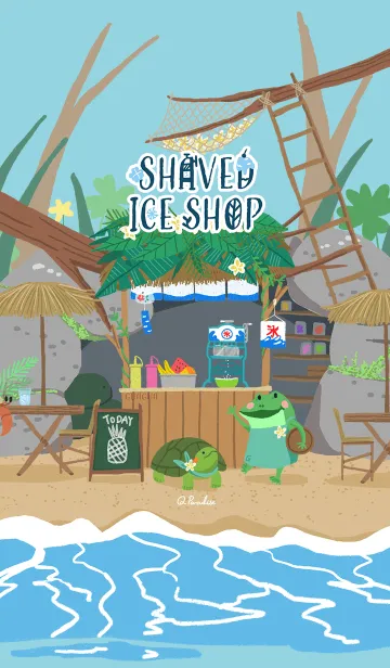 [LINE着せ替え] Guaguaかえるのかき氷屋さんの画像1