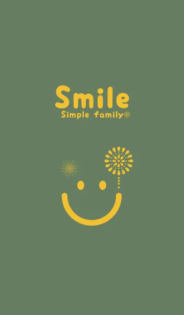 [LINE着せ替え] スマイル＆花火-エルムグリーンの画像1