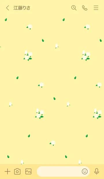 [LINE着せ替え] 小さい白と薄い黄色の薔薇の着せかえの画像3