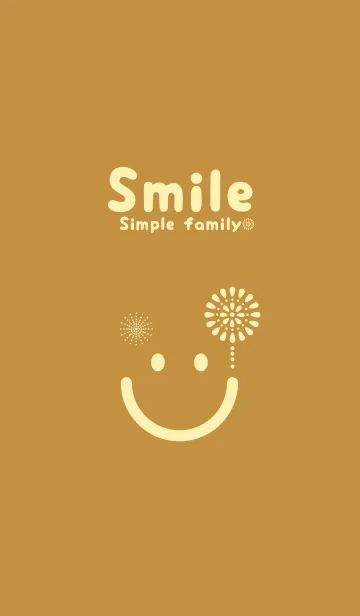 [LINE着せ替え] スマイル＆花火-黄土色の画像1