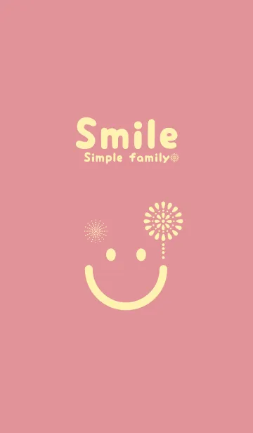 [LINE着せ替え] スマイル＆花火-オールドローズの画像1