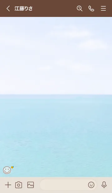 [LINE着せ替え] 海と空 れもん'モカブラウン'の画像3