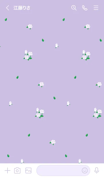 [LINE着せ替え] 小さい白と紫色の薔薇の着せかえの画像3