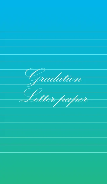 [LINE着せ替え] Gradation Letter paper - Green+Blue -の画像1