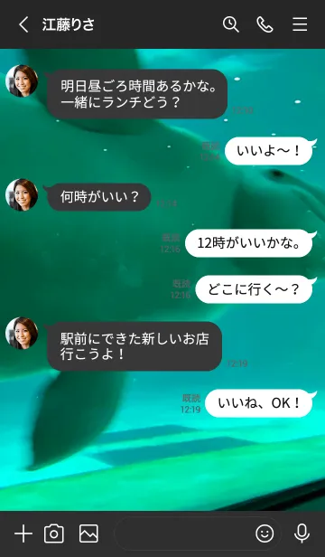 [LINE着せ替え] 白いイルカで集中モードの画像4