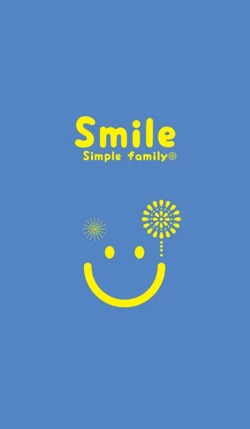 [LINE着せ替え] スマイル＆花火-薄群青の画像1