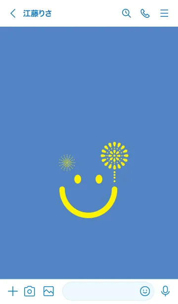 [LINE着せ替え] スマイル＆花火-薄群青の画像2