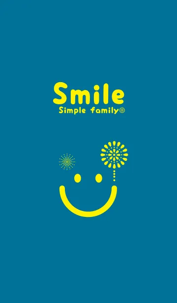 [LINE着せ替え] スマイル＆花火-ダックブルーの画像1