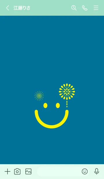 [LINE着せ替え] スマイル＆花火-ダックブルーの画像3