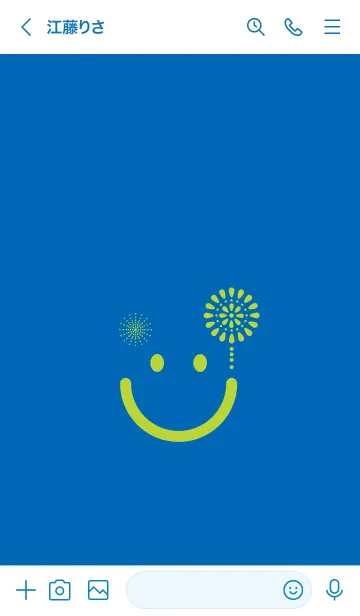 [LINE着せ替え] スマイル＆花火-コバルトブルーの画像3