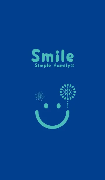 [LINE着せ替え] スマイル＆花火-インクブルーの画像1