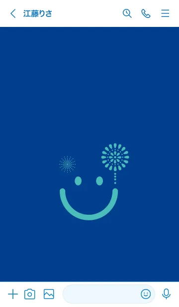 [LINE着せ替え] スマイル＆花火-インクブルーの画像3