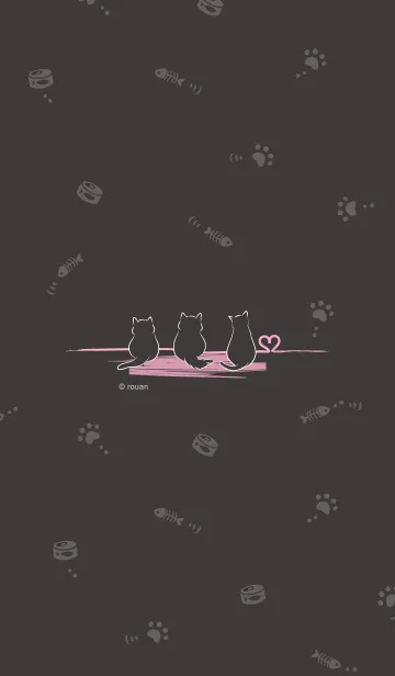 [LINE着せ替え] 3匹の猫_黒い粉の画像1