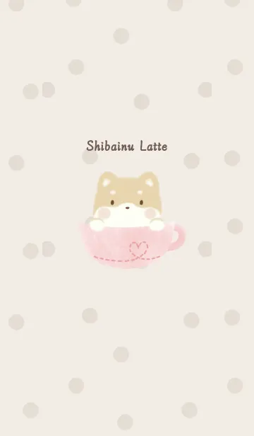 [LINE着せ替え] しばいぬラテ -ピンク- ドットの画像1
