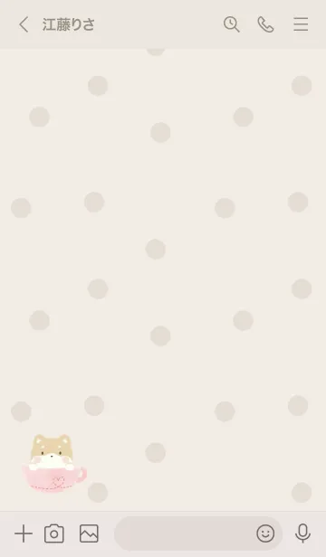 [LINE着せ替え] しばいぬラテ -ピンク- ドットの画像2