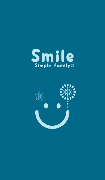 [LINE着せ替え] スマイル＆花火-マリンブルーの画像1