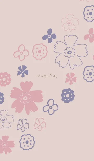 [LINE着せ替え] 手書き花 くすみピンク5の画像1