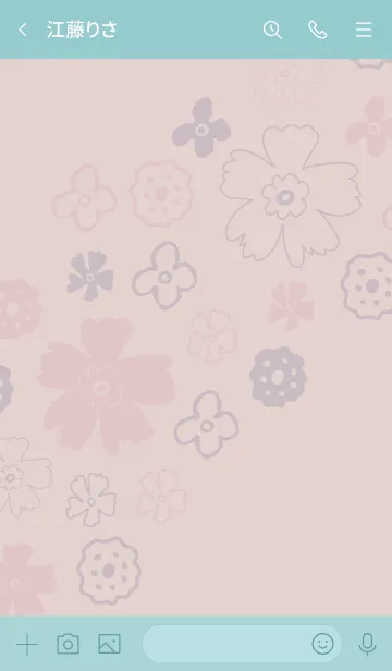 [LINE着せ替え] 手書き花 くすみピンク5の画像3